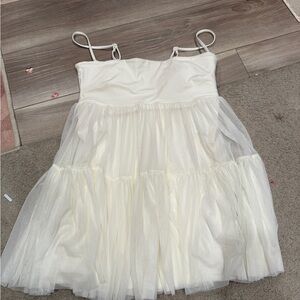 POPFLEX Cream Tulle Dress